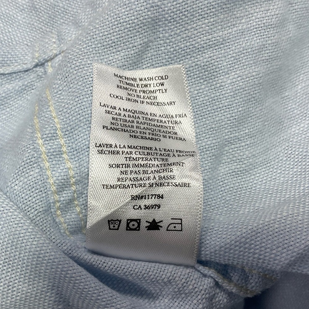 Rails Linen Blend Long Sleeve Button Down Shirt Mens XL Casual Pocket Light Blue - Picture 9 of 9